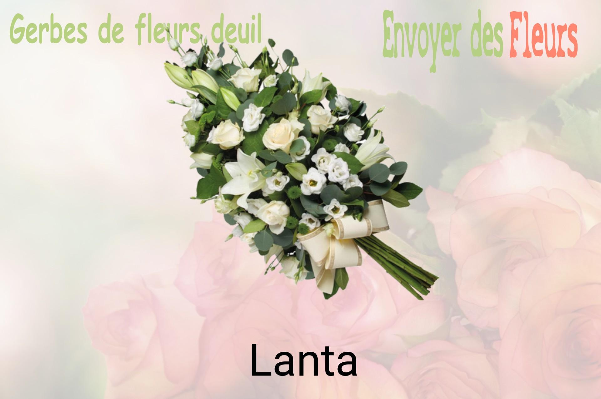 Gerbe de fleurs de deuil livrée à Lanta